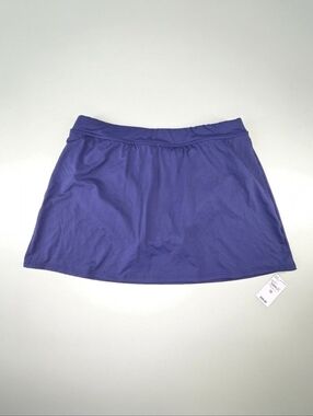 NWT Lands’ End Mini Swim Skirt Deep Sea Navy Tummy Control UPF 50 Size 10